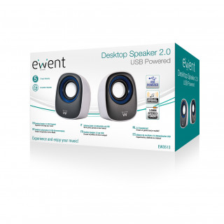 Ewent EW3513 Speakerset 2.0 USB Black/White PC