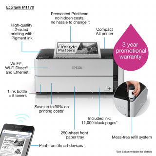 PRNT Epson EcoTank M1170 tintasugaras nyomtató PC