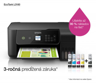 PRNT Epson EcoTank L3160 wireless tintasugaras nyomtató/másoló/síkágyas scanner PC