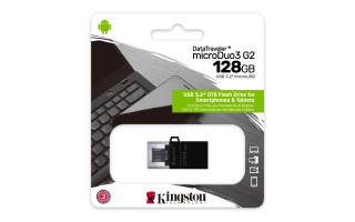 Kingston Technology DataTraveler microDuo3 G2 USB flash meghajtó 128 GB USB Type-A / Micro-USB 3.2 Gen 1 (3.1 Gen 1) PC