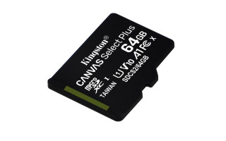Kingston 64GB microSDXC C anvas Select Plus 100R A1 C10 Card adapter nélkül PC