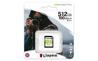 Kingston 512GB SDXC Canvas Select Plus 100R C10 UHS-I U3 V30 PC