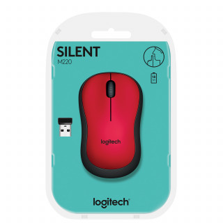 MOUSEW Logitech M220 Silent [Vez.nélküli] - Piros PC
