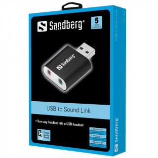 Sandberg USB -> Sound Link külső hangkártya PC