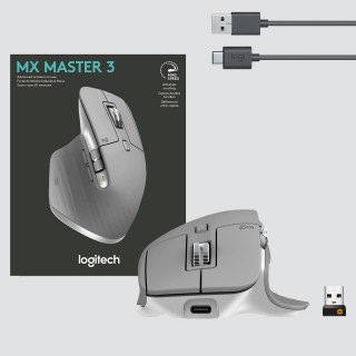 Logitech MX Master 3 Wireless mouse Grey PC