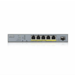 ZyXEL GS1350-6HP 5x GbE LAN PoE (60W) 1x GbE SFP smart menedzselhető CCTV PoE switch PC