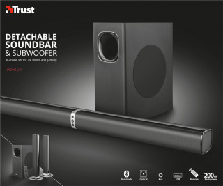 Trust Lino XL 2.1 Detachable All-round Soundbar with subwoofer with Bluetooth PC