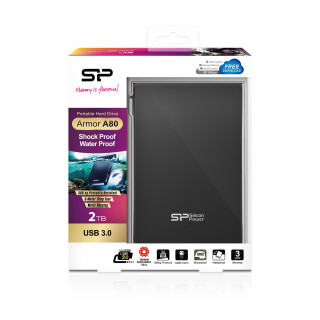 Silicon Power Armor A80 2TB Fekete [2.5"/USB3.0] PC