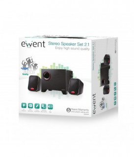 Ewent EW3505 Stereo Speakers 2.1 with Subwoofer Black PC