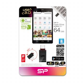 Silicon Power Mobile X31 OTG 64GB [USB3.0] - Fekete PC