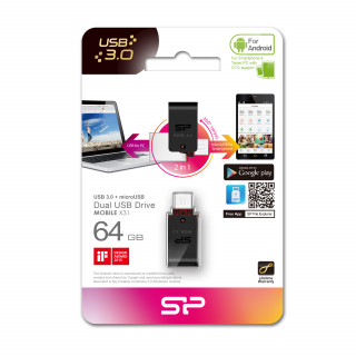 Silicon Power Mobile X31 OTG 64GB [USB3.0] - Fekete PC