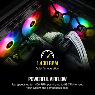 Corsair iCUE SP120 RGB PRO Performance 12cm - Fekete (3-Pack) LED Control PC