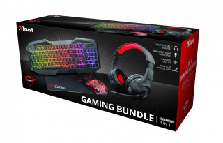 Trust GXT 1180RW Gaming Bundle 4 in 1 (billentyűzet, egér, fejhallgató, egérpad) PC