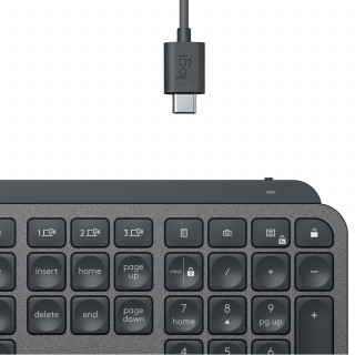 Logitech MX Keys billentyűzet RF vezeték nélküli + Bluetooth QWERTY Nemzetközi amerikai Fekete PC