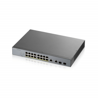 ZyXEL GS1350-18HP 16x GbE LAN PoE (250W) 2x GbE RJ45/SFP Combo port smart menedzselhető CCTV PoE switch PC