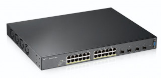 ZyXEL XGS2210-28HP 24port GbE PoE LAN 4port 10GbE SFP+ L2+ menedzselhető switch PC