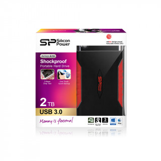 Silicon Power Armor A15 2TB Fekete/Piros [2.5"/USB3.0] PC