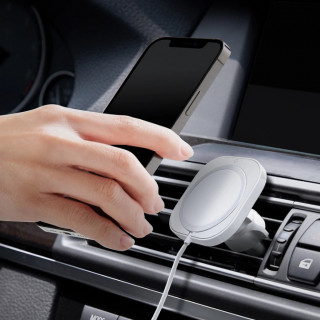 Spigen MagFit mágneses autós tartó MagSafe töltő kompatibilis, szellőzőrácsba, fehér Mobil