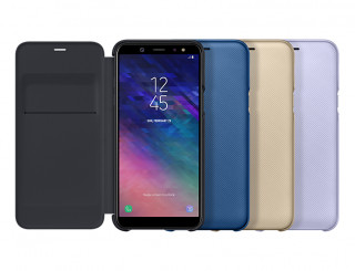 Samsung Galaxy A6 flip cover tok, Fekete Mobil