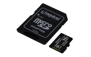 Kingston 64GB microSDXC Canvas Select Plus 100R A1 C10 Card + adapterrel PC