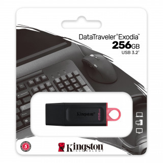 Kingston Technology DataTraveler Exodia USB flash meghajtó 256 GB (3.1 Gen 1) Fekete PC