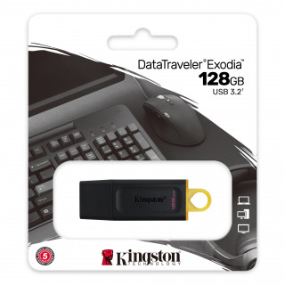 Kingston Technology DataTraveler Exodia USB flash meghajtó 128 GB USB A típus 3.2 Gen 1 (3.1 Gen 1) Fekete PC