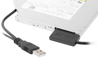 Gembird USB A -> SATA Slimline 13pin M/F adatkábel 0.5m fekete PC