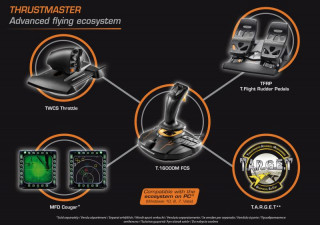 Thrustmaster Joystick T16000M Flight Pack + Gázkar + Repülőkormány + Pedálok PC