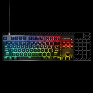 Steelseries Apex 9 TKL USB Mechanikus Gamer Linear OptiPoint Billentyűzet UK (Fekete) (64848) PC