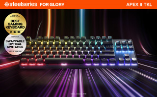 Steelseries Apex 9 TKL USB Mechanikus Gamer Linear OptiPoint Billentyűzet UK (Fekete) (64848) PC