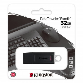 Kingston Technology DataTraveler Exodia USB flash meghajtó 32 GB USB A típus 3.2 Gen 1 (3.1 Gen 1) Fekete PC