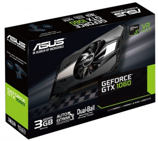 ASUS PH-GTX1060-3G nVidia 3GB GDDR5 192bit PCIe videokártya PC