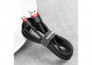 Baseus Cafule USB - MicroUSB adat, töltőkábel 2.4A 2m (Fekete-Piros) (CAMKLF-B91) thumbnail