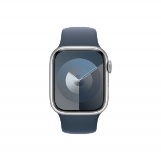 Apple Watch Series 9 GPS – 41 mm-es ezüst alumíniumtok, viharkék sportszíj - M/L Mobil