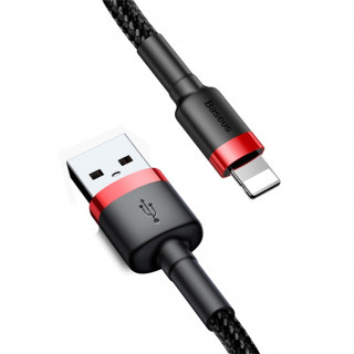 Baseus Cafule USB Lightning adat, töltőkábel 2.4A 1m (Fekete-Piros) (CALKLF-B19) PC