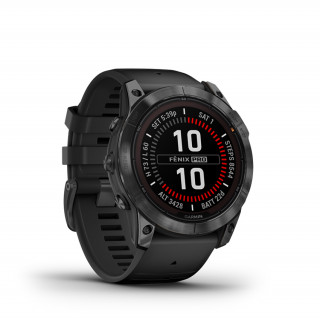 Garmin FENIX 7X PRO Solar, szürke, fekete szilikon szíjjal Mobil